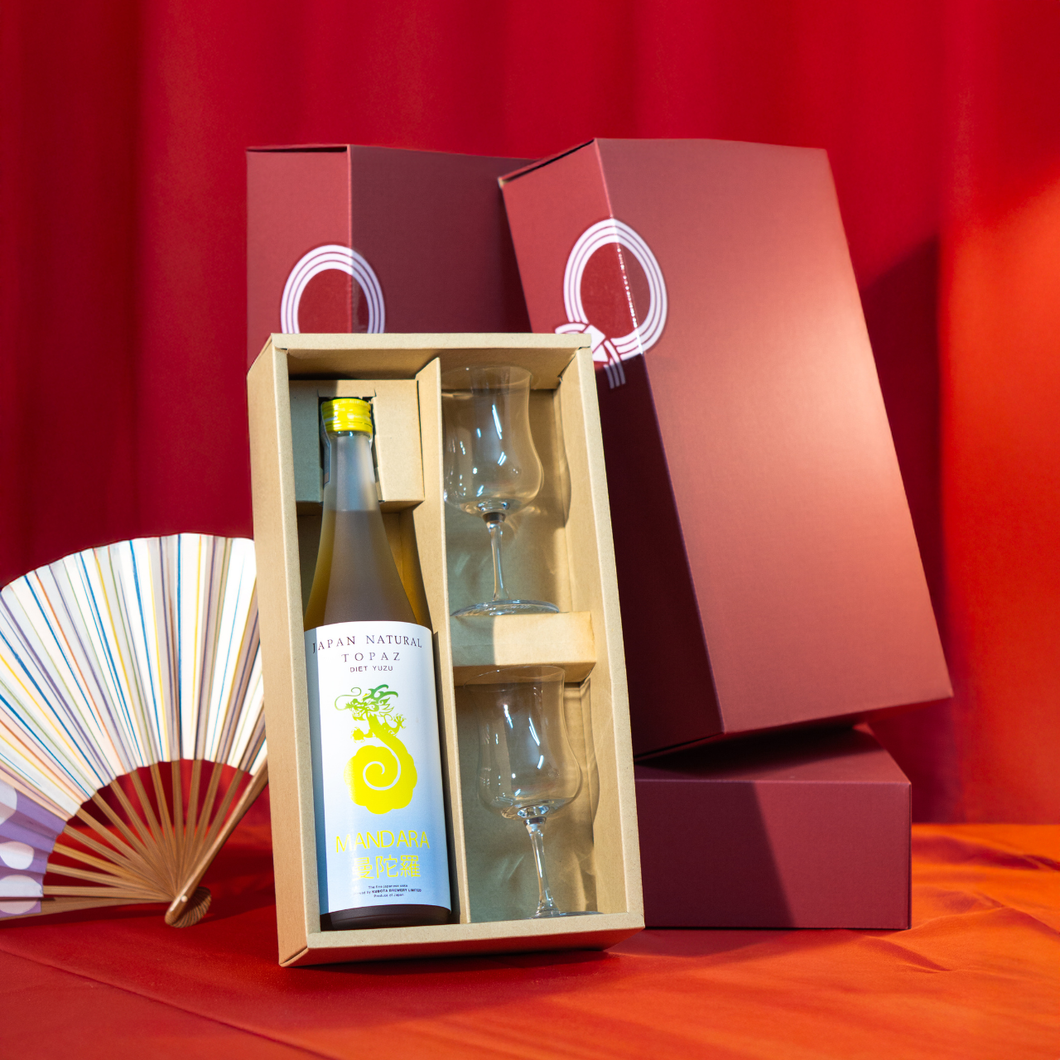 Sake Tết Giftbox 2026 - Mandara Topaz & GLASSBACCA